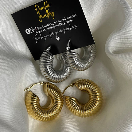 ‘Sade’ Ridge Hoops - Gold/Silver *LAST CHANCE*