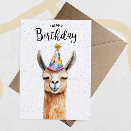 Birthday Card For Him or Her Of A Llama Illustration For Him or Her Birthday Gift