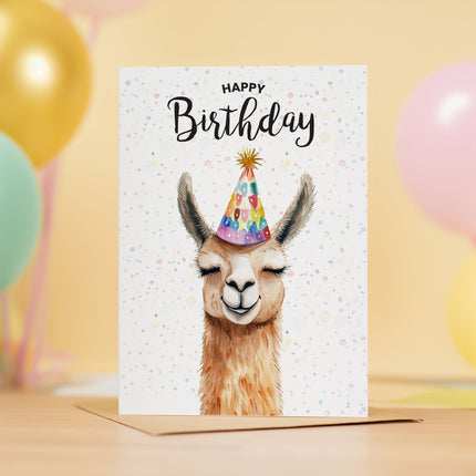 Birthday Card For Him or Her Of A Llama Illustration For Him or Her Birthday Gift
