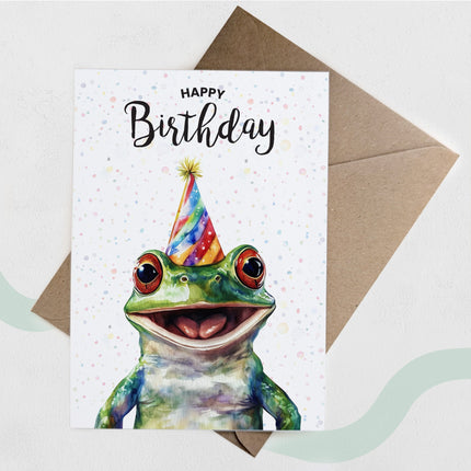 Birthday Card For Him or Her Of A Frog Illustration For Him or Her Birthday Gift
