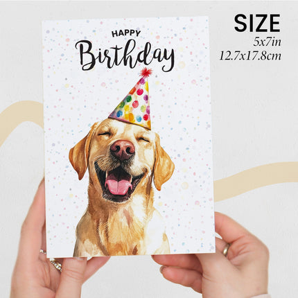 Birthday Card For Him or Her Of A Golden Labrador Dog Illustration For Him or Her Birthday Gift