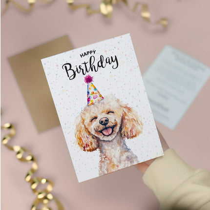 Birthday Card For Him or Her Of A Poodle Dog Illustration For Him or Her Birthday Gift