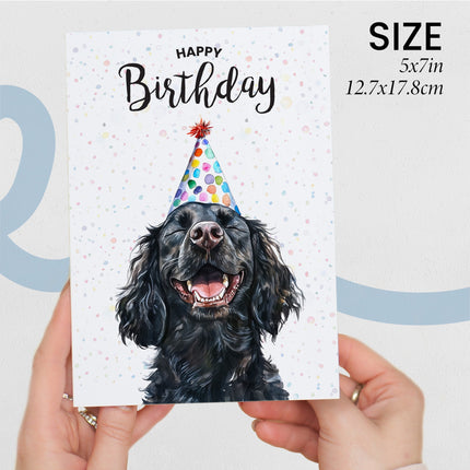 Birthday Card For Him or Her Of A Cocker Spaniel Dog Illustration For Him or Her Birthday Gift