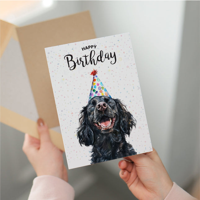 Birthday Card For Him or Her Of A Cocker Spaniel Dog Illustration For Him or Her Birthday Gift