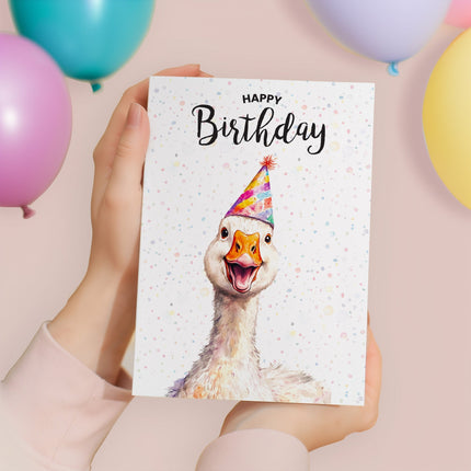Birthday Card For Him or Her Of A Goose Illustration For Him or Her Birthday Gift