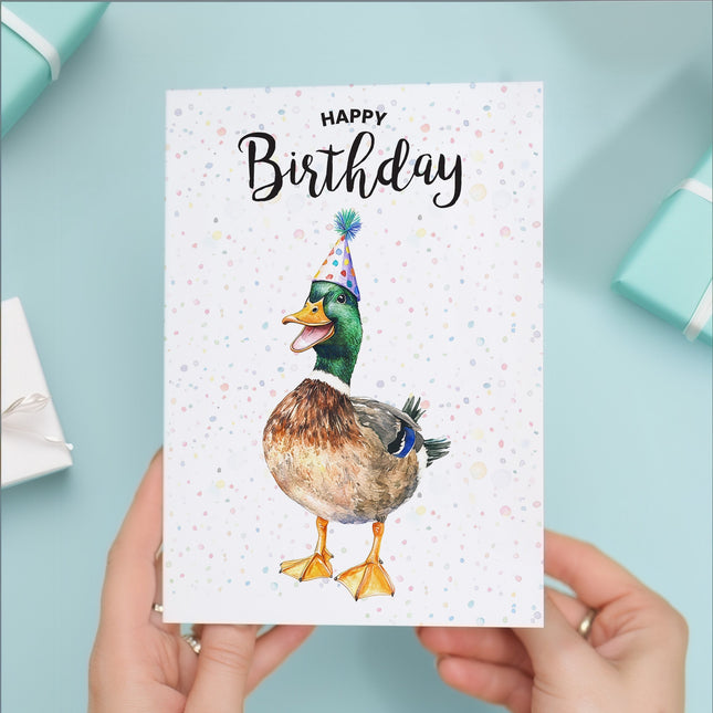 Birthday Card For Him or Her Of A Duck Illustration For Him or Her Birthday Gift