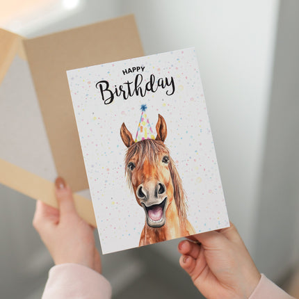 Birthday Card For Him or Her Of A Horse Illustration For Him or Her Birthday Gift
