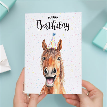 Birthday Card For Him or Her Of A Horse Illustration For Him or Her Birthday Gift
