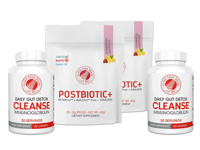 Silver Fern Immune+ Protocol Kit – Postbiotic+ (2) & Cleanse (2) – Non-GMO, Gluten-Free