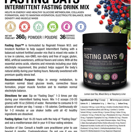 INNOTECH Nutrition Fasting Days Drink Mix - Mixed Berry 360g