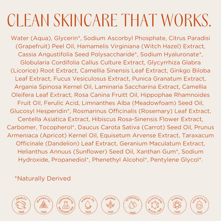InstaNatural Vitamin C Serum with Hyaluronic Acid & Ferulic Acid — Brightening & Hydrating Formula | 2 FL Oz