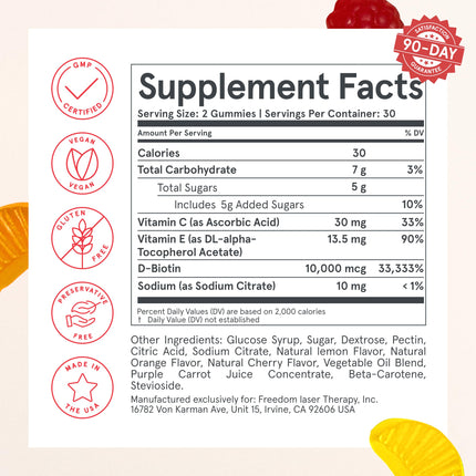 iRestore Hair Gummy Vitamins – Vegan Biotin Gummies for Hair, Skin & Nails | Biotin 10,000 mcg, 3-Pack