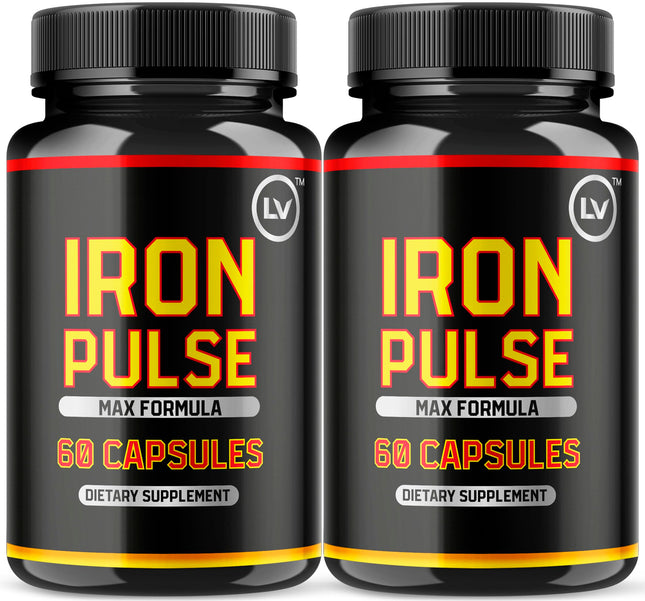 (2 Pack) IronPulse Capsules – Max Formula & Support Pills | 120 Capsules