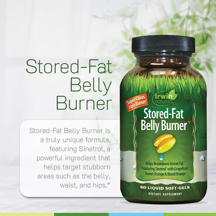 Irwin Naturals Stored-Fat Belly Burner – 60 Liquid Soft-Gels, Pack of 2