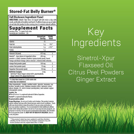 Irwin Naturals Stored-Fat Belly Burner – 60 Liquid Soft-Gels, Pack of 2