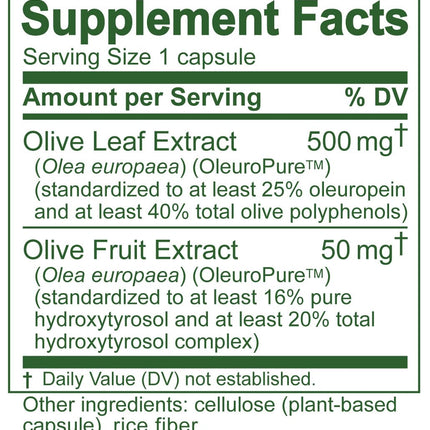 Island Nutrition Olive Leaf Extract Capsules – 25% Oleuropein, 40% Polyphenols, 20% Hydroxytyrosol Complex – 90 Capsules, Spain-Grown