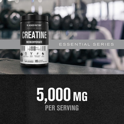 Jacked Factory Creatine Monohydrate Powder 425g – 5g Per Scoop, 85 Servings, Unflavored, Vegan