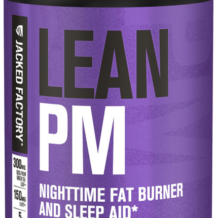 Jacked Factory Lean PM: Nighttime Fat Burner & Sleep Aid (120 Veggie Pills)