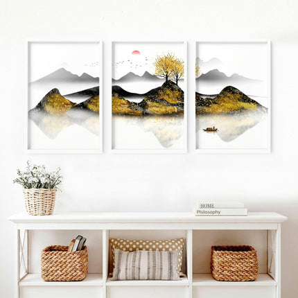 Japandi wall art | set of 3 framed wall art
