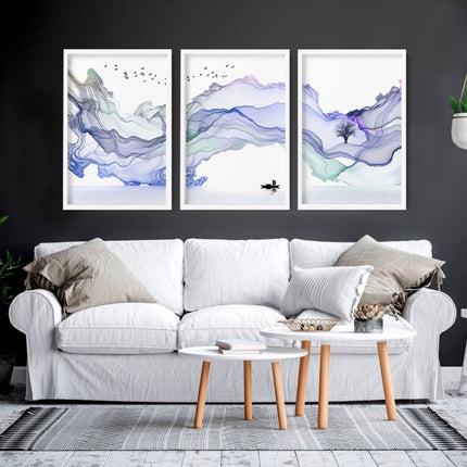 Living room framed prints | set of 3 Japandi wall art
