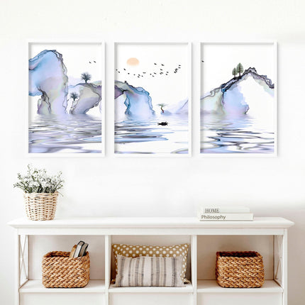 Japanese wall mural | set of 3 framed wall art