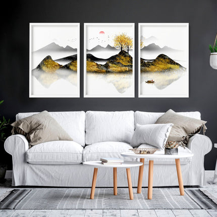 Japandi wall art | set of 3 framed wall art