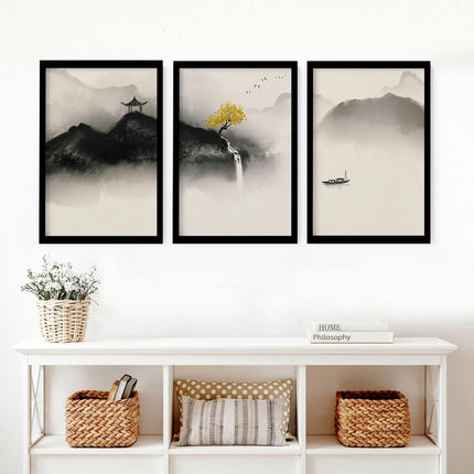 Japanese wall hanging | set of 3 wall art prints