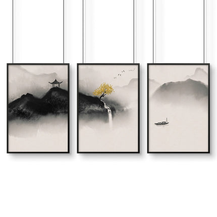 Japanese wall hanging | set of 3 wall art prints