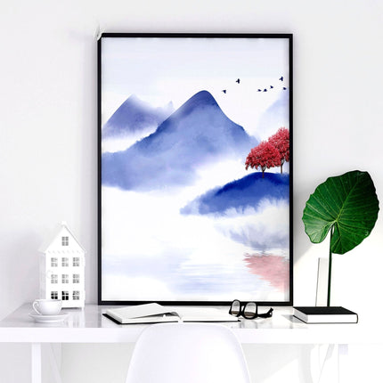 Wall pictures for living room | set of 3 Japanese wall art