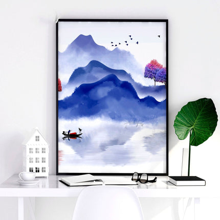 Wall pictures for living room | set of 3 Japanese wall art
