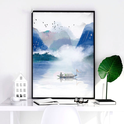 Art painting for living room | set of 3 Japanese wall art