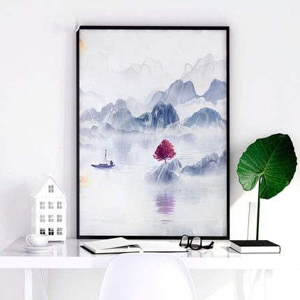 Big wall paintings for living room | set of 3 Japanese wall art