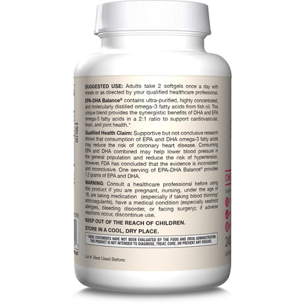 Jarrow Formulas EPA-DHA Balance, 1,200 mg Omega-3s, 240 Softgels | 120 Day Supply