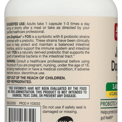 JARROW FORMULAS Jarro-Dophilus + FOS, 300 CT – Probiotic Supplement