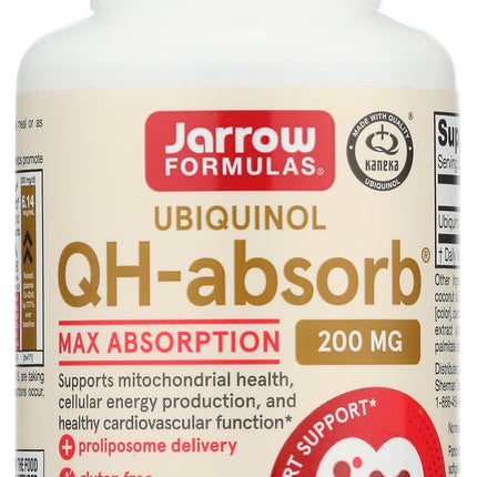 Jarrow Formulas QH-absorb 200 mg Co-Q10 Softgels – High Absorption, 60 Servings