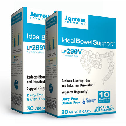 Jarrow Formulas Ideal Bowel Support – 10 Billion CFU per Serving, 2x30 Veggie Caps