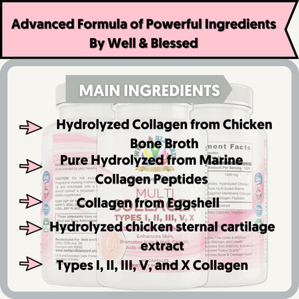 Multi Premium Collagen for Women with Vitamin C - 90 Capsules