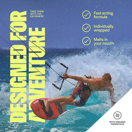 June Science Travel + Defense | Fast Melt Probiotic for Immune Health While Traveling - Tropical Flavor, 30 Sachets