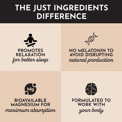 JUST INGREDIENTS Chai Nighttime Relax Drink Mix – 30 Servings | No Sugar Added | Magnesium, L-Theanine, Chamomile & Tart Cherry