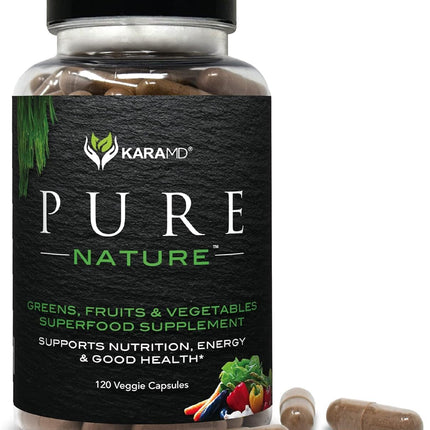 KaraMD Pure Nature Greens, Fruits & Veggies – 30 Servings, Gluten Free & Vegan, Energy & Digestion Support