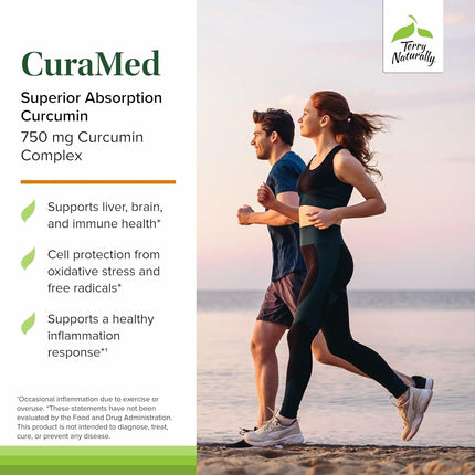 Terry Naturally CuraMed 750mg Curcumin - Brain & Heart Health (Pack of 3)