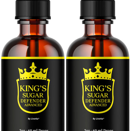 2 Pack Kings Sugar Defender Drops – Official KingSugar Defender Liquid Formula for Overall Health & Wellness (2 Bottles, 2 Months)