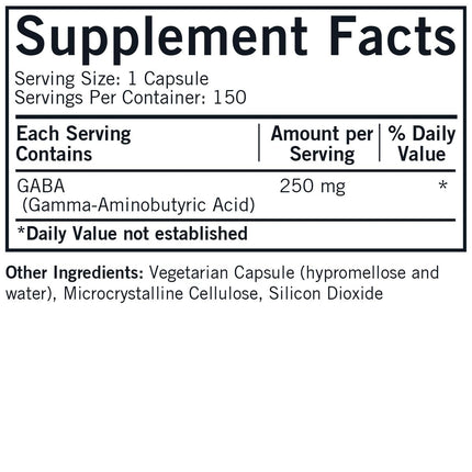 Kirkman GABA 250 mg – 150 Caps | Supports Relaxation & Sleep