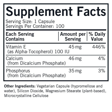 Kirkman Vitamin E 100 IU - Hypoallergenic | 100 Vegetarian Capsules | Gluten Free | Casein Free | Soy-Free (Pack of 2)