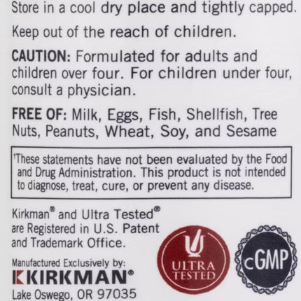 Kirkman Vitamin E 100 IU - Hypoallergenic | 100 Vegetarian Capsules | Gluten Free | Casein Free | Soy-Free (Pack of 2)