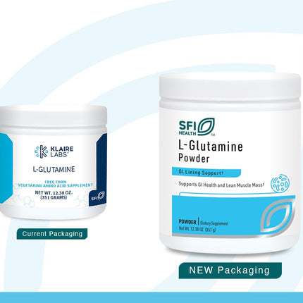 Klaire L-Glutamine Powder - 5000mg Free-Form, Hypoallergenic | SFI Health | 60 Servings