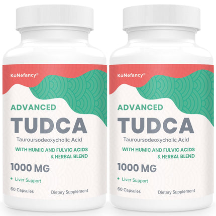 KoNefancy TUDCA 1000 mg Liver Support – Milk Thistle + Fulvic/Humic Acid, 120 Vegan Capsules