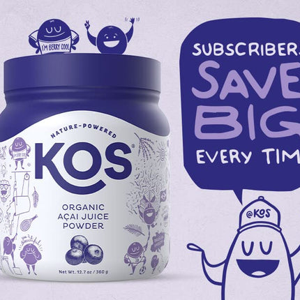 KOS Organic Acai Juice Powder – USDA Organic, Plant Based Superfood Antioxidants, 120 Servings
