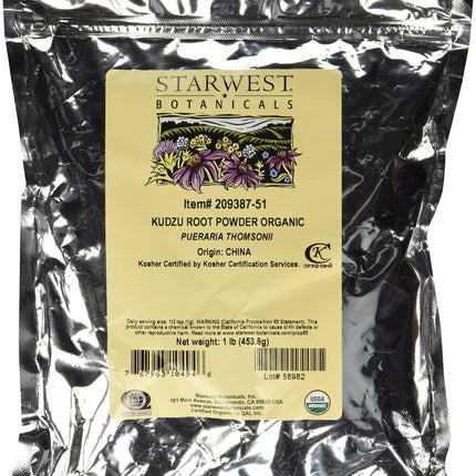 Kudzu Root Powder Organic - Pueraria Thomsonii, 1 lb | Starwest Botanicals