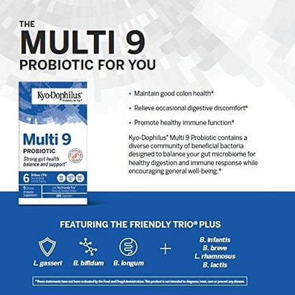 Kyolic Kyo-Dophilus Multi 9 Probiotic – Strong Gut Health | 90 Capsules